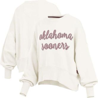 Pressbox Womens Pressbox Cream Oklahoma Sooners Chelsea Oversized Pullover Sweatshirt at Nordstrom, Size Xx-Large