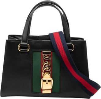 Gucci Pre-owned Handbags, female, Black, Size: ONE SIZE Pre-owned Vintage Leather Handbag