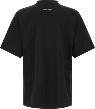 Balenciaga Logo-Graphic Cotton Jersey T-shirt - black
