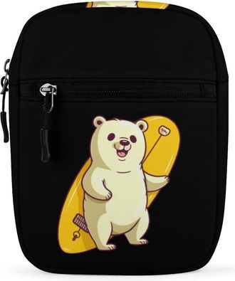 Generic Surf Bear Crossbody Bag Adjustable Satchel Cute Shoulder Bag Lightweight Sling Bags