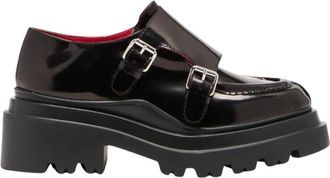 Plan C Mocassins met gespen - Dames - Platte Schoenen - Zwart - 39 EU - Leer - Schoenen