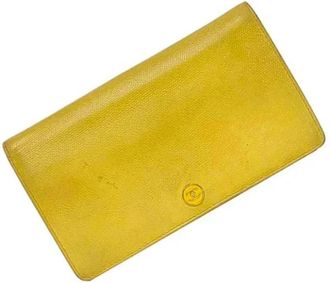 Chanel Tweedehands leren portemonnees - Dames - Vintage Accessoires - Geel - ONE Size - Vintage