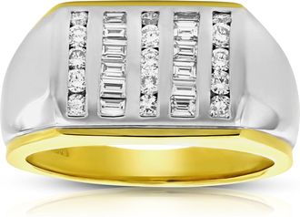 Vir Jewels 0.63 cttw Mens Diamond Engagement Ring 18K Two Tone Gold SI1 Clarity