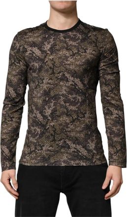 Dolce & Gabbana T-shirt met Lange Mouwen - Heren - Longsleeves - Veelkleurig - XS - Katoen - Tops
