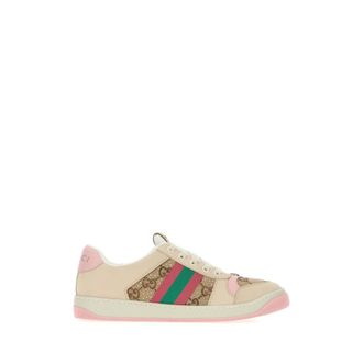 Gucci Schoenen, Dames, Beige, 37 EU, Leer, Screener Sneaker