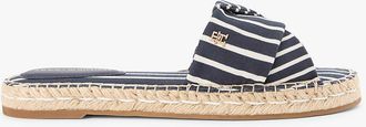 Tommy Hilfiger Womens Striped Canvas Espadrille Sandal - Blue - US 6.5 / EU 37