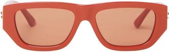 Bottega Veneta Bolt Rechthoekige Zonnebril - Dames - Zonnebrillen - Oranje - ONE Size - Accessoires