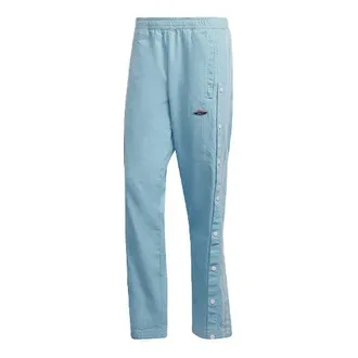 adidas Mens adidas Denim Pants Side Solid Color Straight Casual Pants/Trousers Blue HC9499