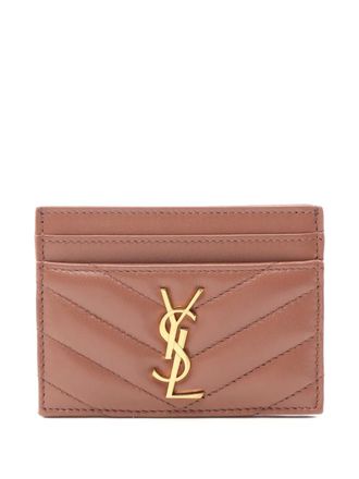 Saint Laurent 2020s Cassandre card holder - women - Calf Leather - One Size - Pink