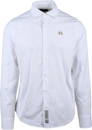 La Martina Overhemden, Heren, Wit, M, Katoen, Casual Shirts
