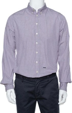 Dsquared2 Purple Printed Cotton Long Sleeve Shirt