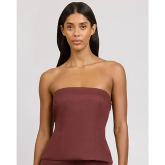 Onia Strapless Peplum Top in Cacao at Nordstrom, Size 12