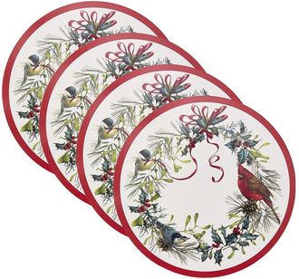 Lenox Set Of 4 Holiday Winter Greetings Round Cork Placemat