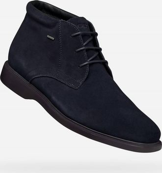 Geox Mens Chukka Suede Boots In Navy Blue