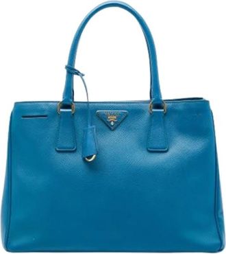 Prada Pre-owned Galleria Tote - Dames - Vintage Shopper - Blauw - ONE Size - Leer - Vintage