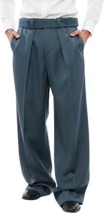 Jil Sander Blue Relaxed Pleated Pants