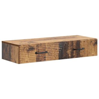 vidaXL Mesa Lateral Montada En La Pared Madera Envejecida Vidaxl