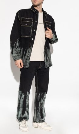 Off-white Jeans With Logo, Mens, Black