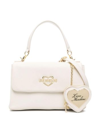Love Moschino logo-lettering faux leather tote bag - women - Polyurethane - OS - Neutrals