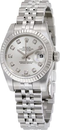 Rolex Pre-owned Rolex Lady-Datejust Diamond Silver Dial Ladies Watch 179174-SDJ
