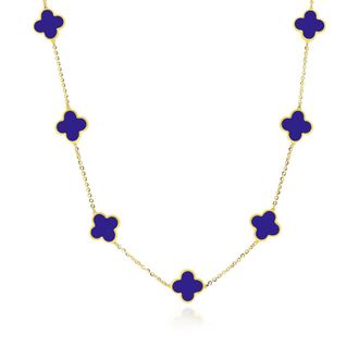 The Lovery Small Lapis Clover Necklace