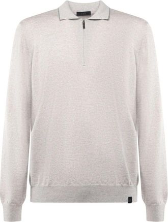 Fay Rondgebreide trui - Heren - V-hals truien - Grijs - 2XL - Wol - Truien & Vesten