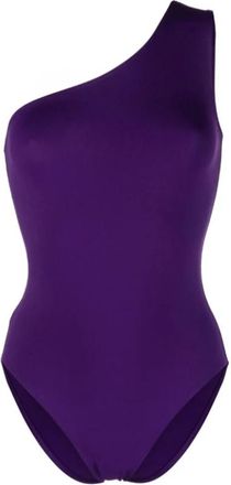 Eres E&eacute;n-Schouder Donkerpaarse Badpak - Dames - Badpakken - Paars - M - Spandex - Badmode