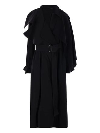 Yohji Yamamoto Cappotto con cintura - Nero