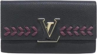 Louis Vuitton Pre-owned Taurillon Long Wallet (Bi-fold) - Dames - Vintage Accessoires - Zwart - ONE Size - Leer - Vintage