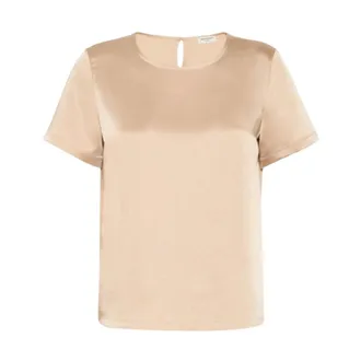 Max Mara Overhemden, Dames, Beige, L, Satijn, Wkdgilbert Satijnen T-shirt