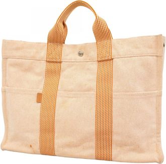 Hermès Orange Canvas Tote Bag (Pre-Owned)
