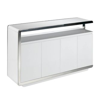 Angel Cerd&aacute; White MDF Sideboard with Chromed Stainless Steel Base