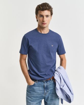 GANT Men Regular Fit Shield T-Shirt (XXXL) DK JEANSBLUE MELANGE