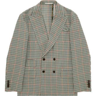 Fortela Classic Wool Check Blazer in Green at Nordstrom, Size 52 Eu