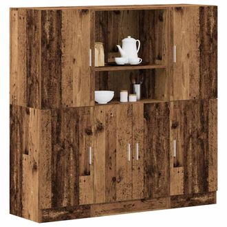 Berkfield Home 3 Piece Kitchen Cabinet Set Old Wood Engineered Wood in Brown