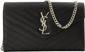 Saint Laurent Tassen, Dames, Zwart, ONE Size, Leer, Cassandre Chain Wallet