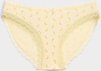 Miiyu Womens Scalloped lace-trim bikini panty Organic cotton