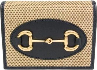Gucci Pre-owned Horsebit 1955 Mini Portemonnee 621887 - Dames - Vintage Accessoires - Beige - ONE Size - Leer - Vintage