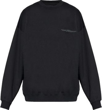 Yohji Yamamoto Black Logo-printed Crew Neck Sweatshirt