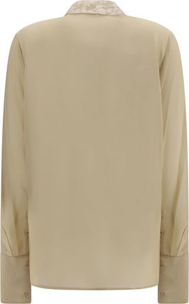 Fendi Womens Georgette Shirt Pergamena Silk