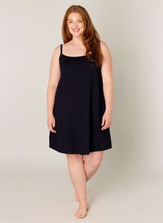 Base Level Curvy Tr&auml;gerkleid BASE LEVEL CURVY Alissa, Damen, Gr. 54 (56), N-Gr, blau (navy dunkelblau), Jersey, Obermaterial: 94% Viskose, 6% Elasthan, unifarben, Basi