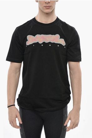 Diesel Crewneck Cotton Jersey T-Shirt T-JUST-N16 with Contrast Prin size Xxl