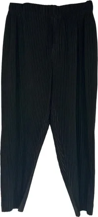 Issey Miyake Homme Pliss&eacute; Issey Miyake Pleated Trousers in Black Polyester