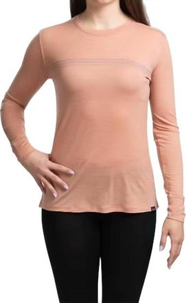 Patagonia Long-Sleeved Capilene Cool Merino Graphic Shirt In Fitz Roy Fader: Terra Pink