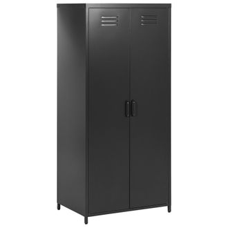 Beliani Beliani - Armario De Metal Negro 76 X 50 Cm 2 Puertas 4 Estantes Almacenaje Oficina Varna