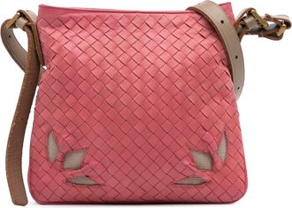 Bottega Veneta Pre-owned Womens Intrecciato Cutout Crossbody Bag - Light Pink Leather - One Size