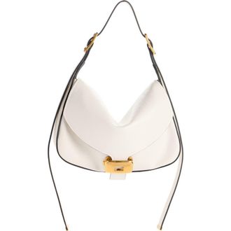 Balenciaga Medium Clicca Arena Leather Shoulder Bag in 9181 White Snow at Nordstrom