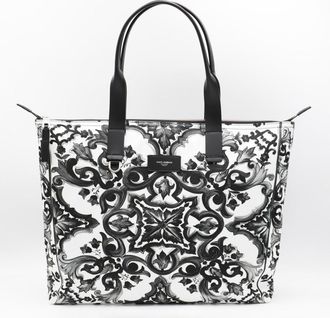 Dolce & Gabbana Dolce & Gabbana Black And White Majolica Totes