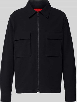 HUGO BOSS Regular Fit Overjacket aus Baumwoll-Mix Mondall ESELIO in Black, Gr&ouml;&szlig;e XL