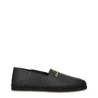 Ferragamo Espadrillas Gus Herrens Leder Schwarz/Limette